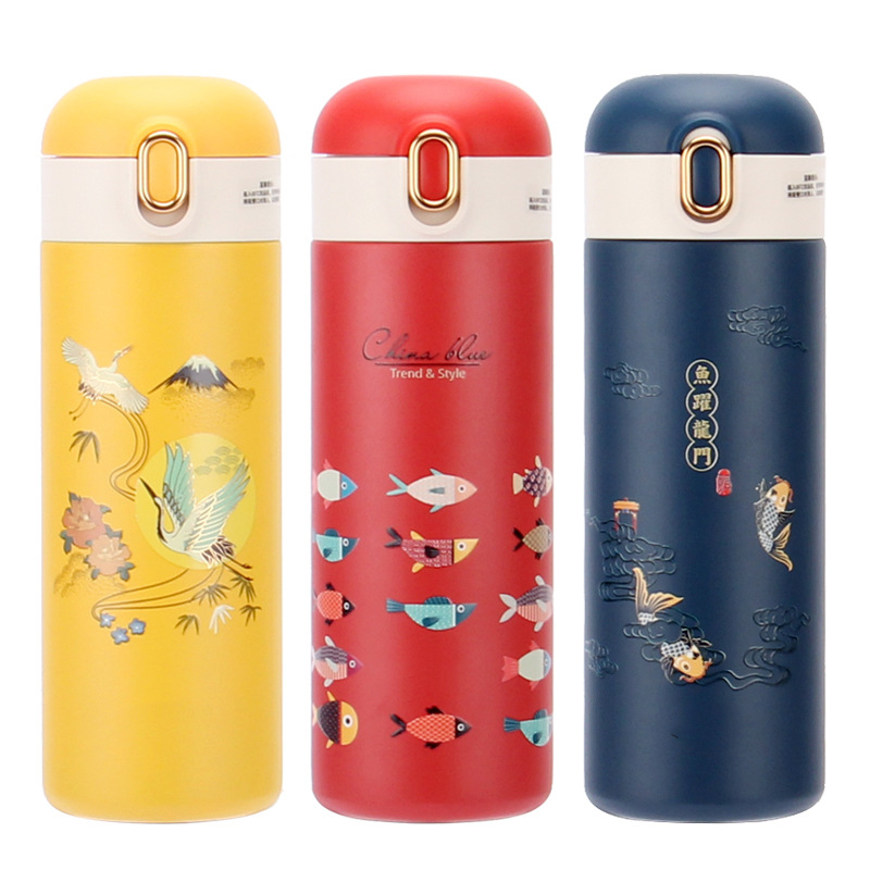 316不銹鋼真空保溫杯中國(guó)風(fēng)潮彈蓋車載杯LOGO